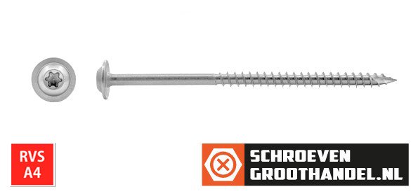Alternatieve afbeelding voor Tellerkopf Holzbauschrauben 8x240/80mm Edelstahl A4 Tellerkopf TORX-40 50 Stück
