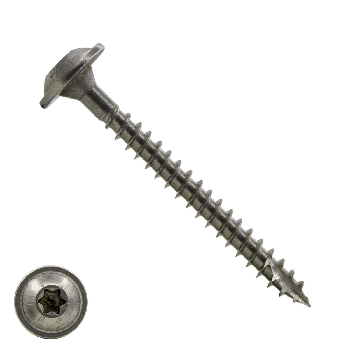 Alternatieve afbeelding voor Tellerkopf Holzbauschrauben 8x60/50mm Edelstahl A2 Tellerkopf TORX-40 100 Stück