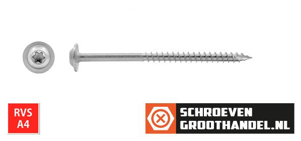 Alternatieve afbeelding voor Tellerkopf Holzbauschrauben 8x80/72mm Edelstahl A4 Tellerkopf TORX-40 100 Stück