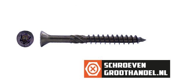 Alternatieve afbeelding voor Terrassenschrauben 5x50mm Bronze Edelstahl A2 Fräskopf TORX 100 Stück