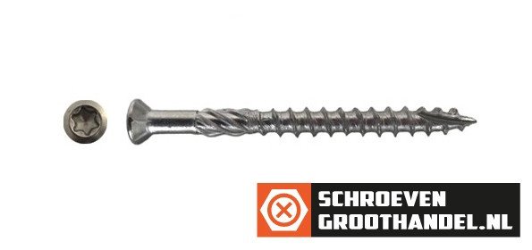 Alternatieve afbeelding voor Terrassenschrauben 5x50mm Edelstahl A4 Fräskopf TORX 100 Stück