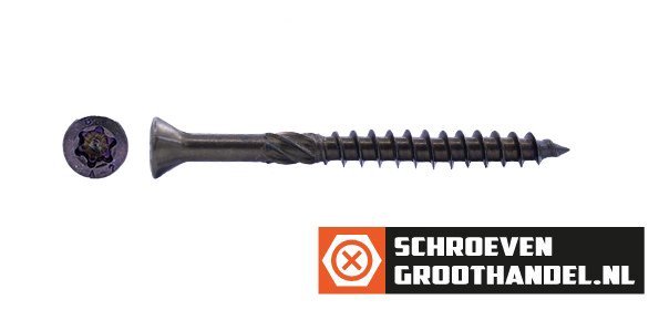 Alternatieve afbeelding voor Terrassenschrauben 5x60mm Bronze Edelstahl A2 Fräskopf TORX 100 Stück
