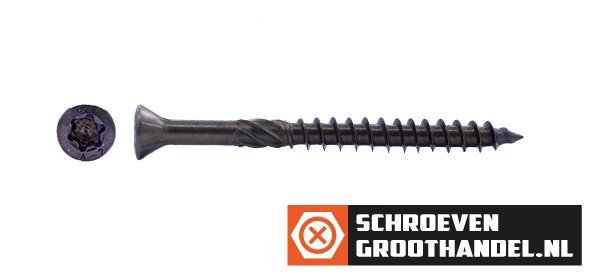 Alternatieve afbeelding voor Terrassenschrauben 5x70mm Bronze Edelstahl A2 Fräskopf TORX 100 Stück