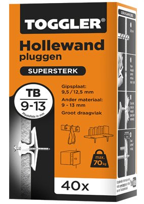 Alternatieve afbeelding voor Toggler Hohlraumdübel TB 9-13mm 40 Stück
