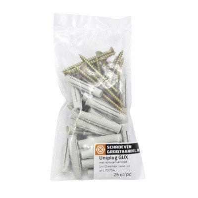 Alternatieve afbeelding voor Universaldübel GUX 8 mit Schrauben 5x60mm 25 Stück