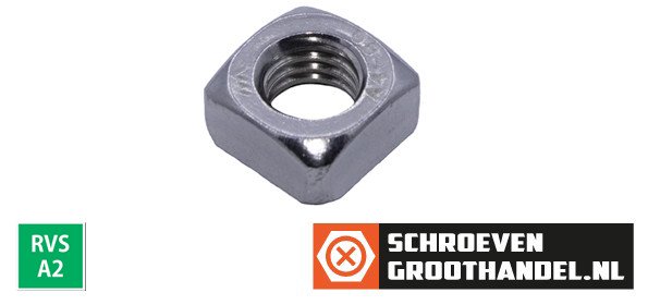 Alternatieve afbeelding voor Vierkantmuttern M8 DIN557 Edelstahl A2 100 Stück