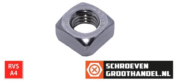 Alternatieve afbeelding voor Vierkantmuttern M8 DIN557 Edelstahl A4 100 Stück