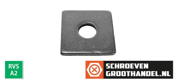 Alternatieve afbeelding voor Vierkantplatten M16 x 50mm Edelstahl A2 DIN436 50 Stück