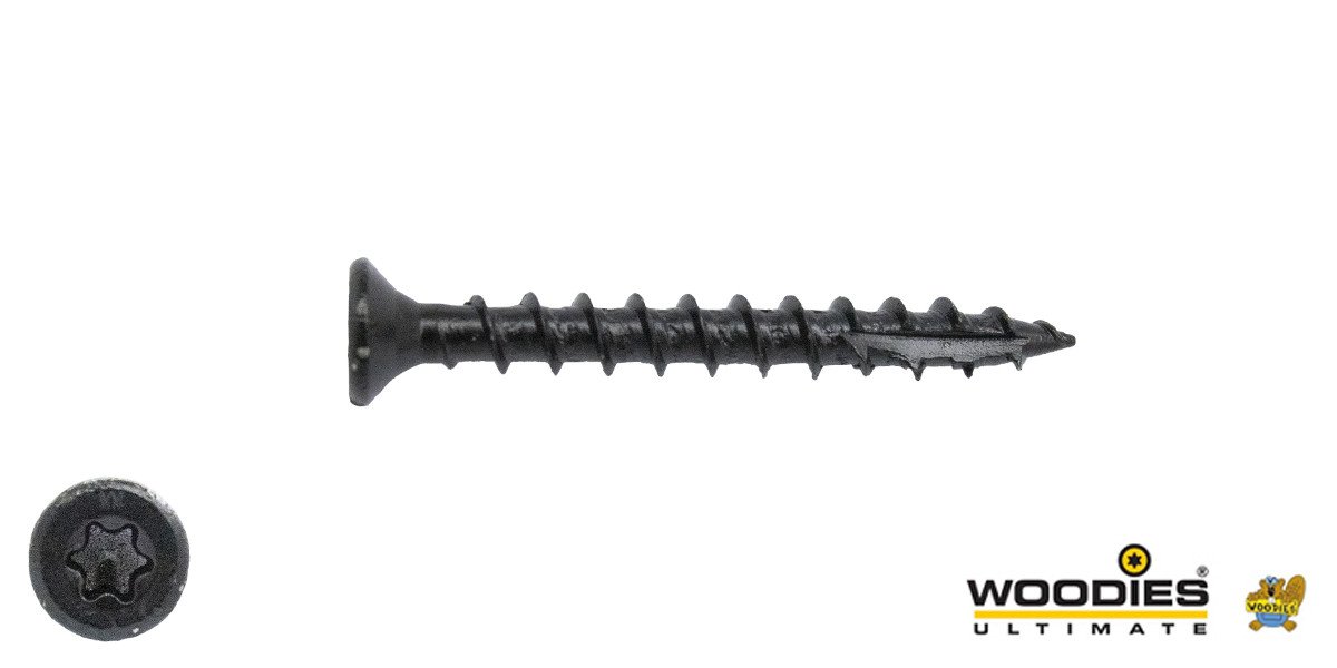 Alternatieve afbeelding voor Woodies Beschlagschrauben Senkkopf kop Blackline Schwarz TORX-20 4,5x40mm 200 Stück