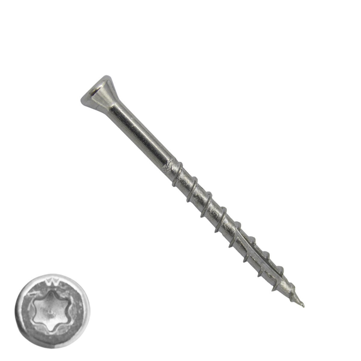 Alternatieve afbeelding voor Woodies Glasleistenschrauben Edelstahl C1 / 410 TORX-10 Senkkopf 3,5x40/26 Teilgewinde 200 Stück