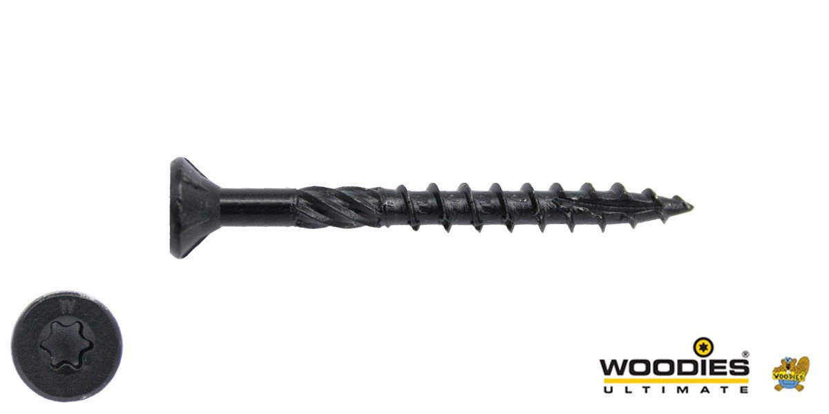 Alternatieve afbeelding voor Woodies Holzbauschrauben Blackline Shield TORX-25 Senkkopf 5x60/35mm 200 Stück