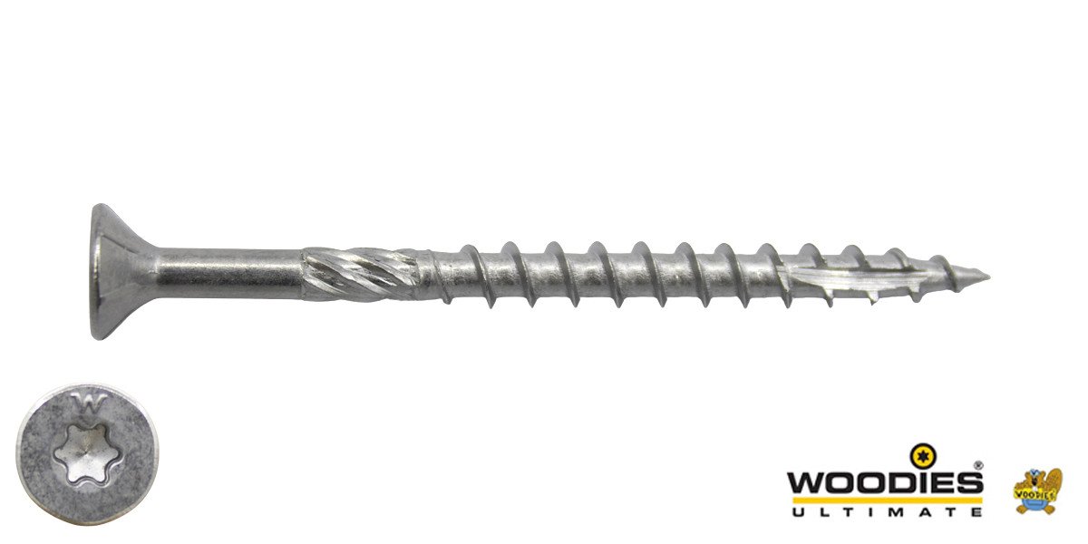 Alternatieve afbeelding voor Woodies Holzbauschrauben Edelstahl C1 / 410 TORX-25 Senkkopf 5x90/55mm Teilgewinde 200 Stück