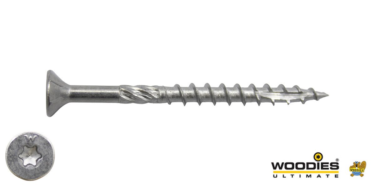 Alternatieve afbeelding voor Woodies Holzbauschrauben Edelstahl C1 / 410 TORX-30 Senkkopf 6x60/35mm Teilgewinde 200 Stück