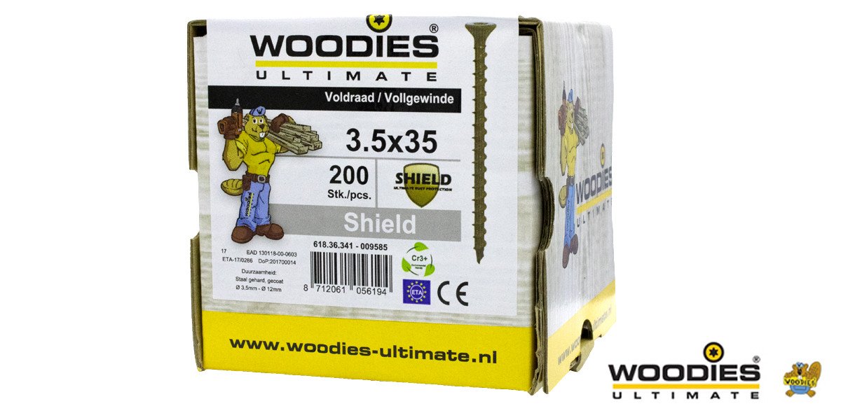 Alternatieve afbeelding voor Woodies Holzbauschrauben Senkkopf Shield TORX-15 3,5x35mm 200 Stück
