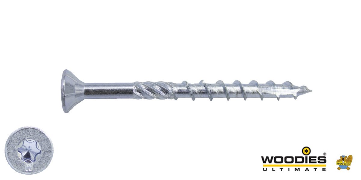 Alternatieve afbeelding voor Woodies Holzbauschrauben verzinkt TORX-20 Senkkopf 4x40/24mm Teilgewinde 200 Stück