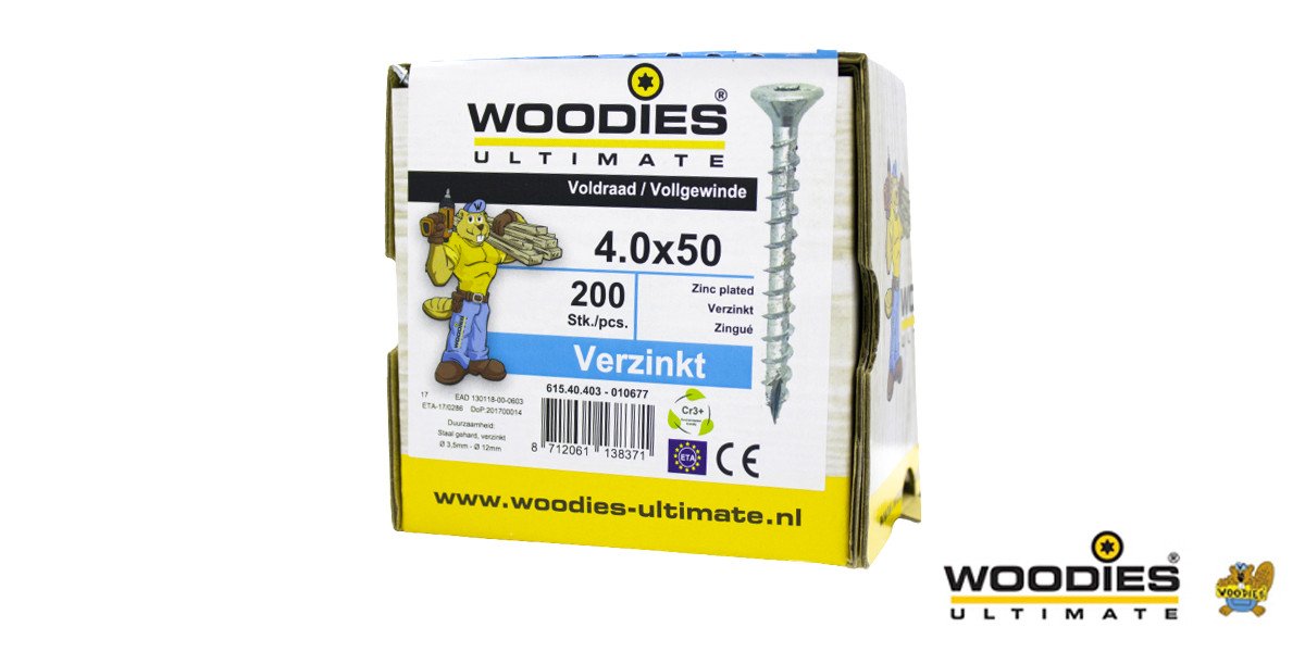 Alternatieve afbeelding voor Woodies Holzbauschrauben verzinkt TORX-20 Senkkopf 4x50mm 200 Stück