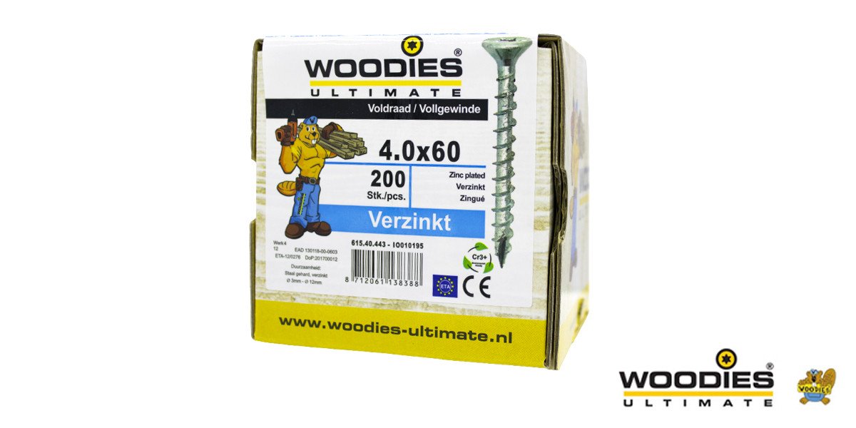 Alternatieve afbeelding voor Woodies Holzbauschrauben verzinkt TORX-20 Senkkopf 4x60mm 200 Stück