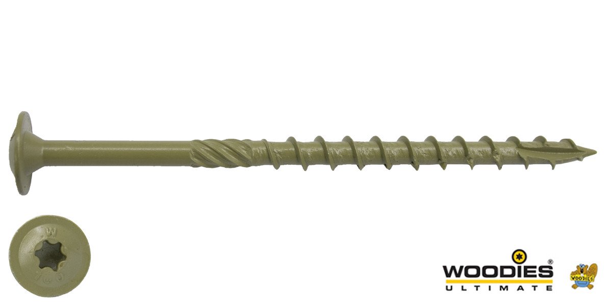 Alternatieve afbeelding voor Woodies Tellerkopf Holzbauschrauben Shield TORX-40 8x140/80mm Teilgewinde 50 Stück