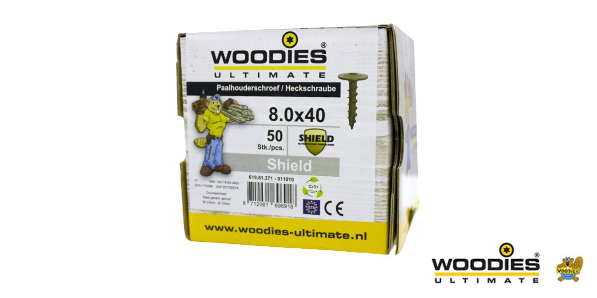 Alternatieve afbeelding voor Woodies Tellerkopf Holzbauschrauben Shield TORX-40 8x40mm 50 Stück