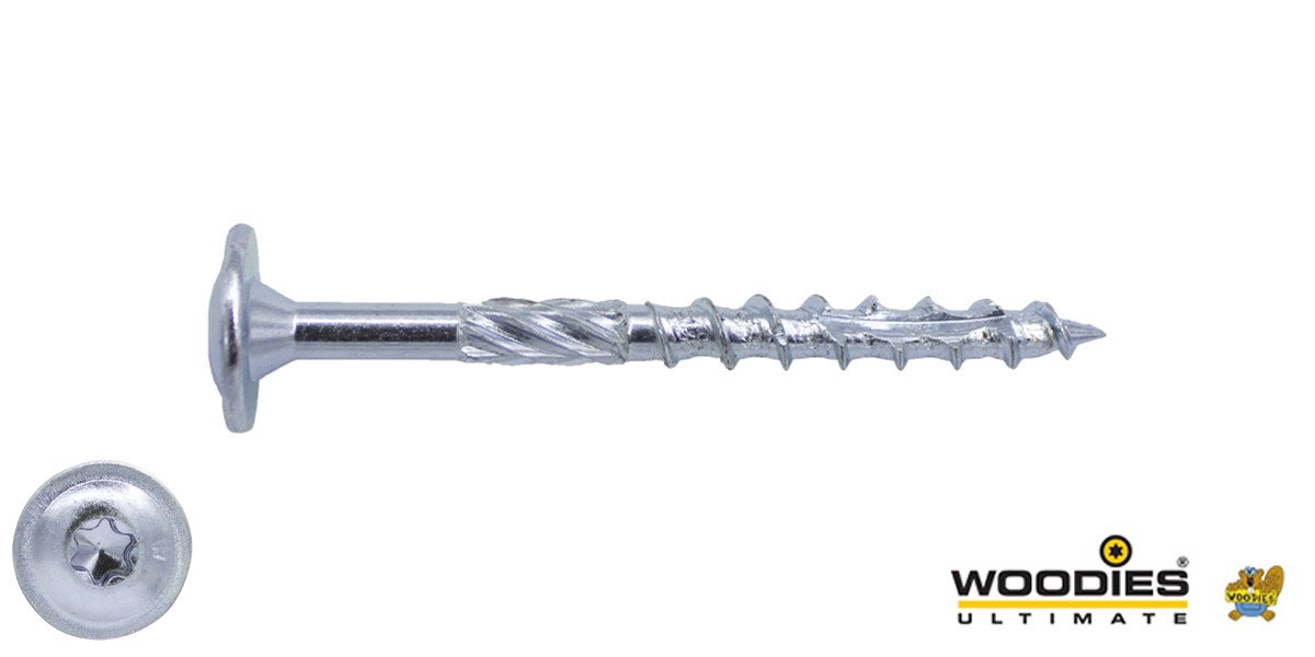 Alternatieve afbeelding voor Woodies Tellerkopf Holzbauschrauben TORX-40 verzinkt 8x200/80mm Teilgewinde 50 Stück