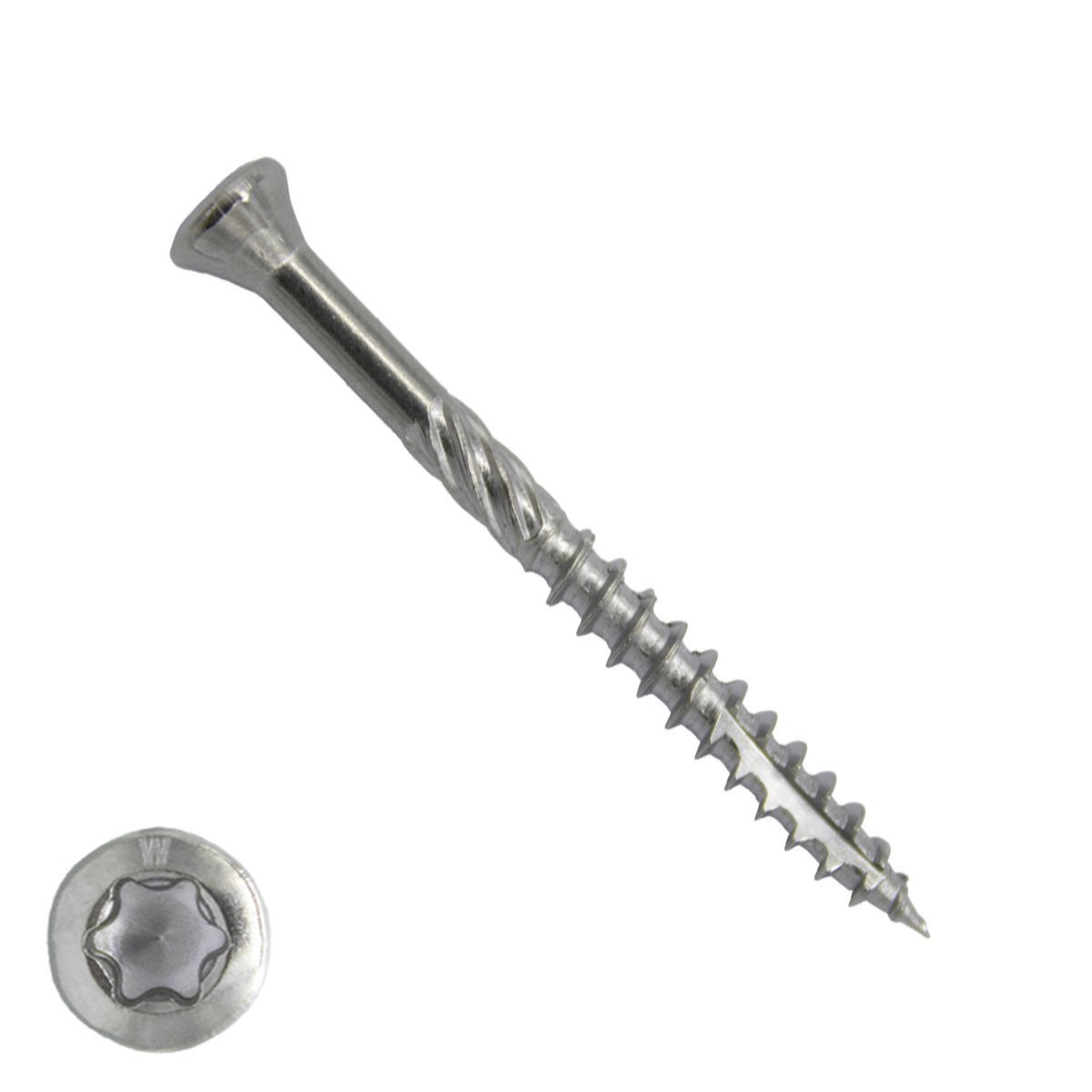 Alternatieve afbeelding voor Woodies Terrassenschrauben Edelstahl C1 / 410 TORX-25 5x60mm Fräskopf  200 Stück