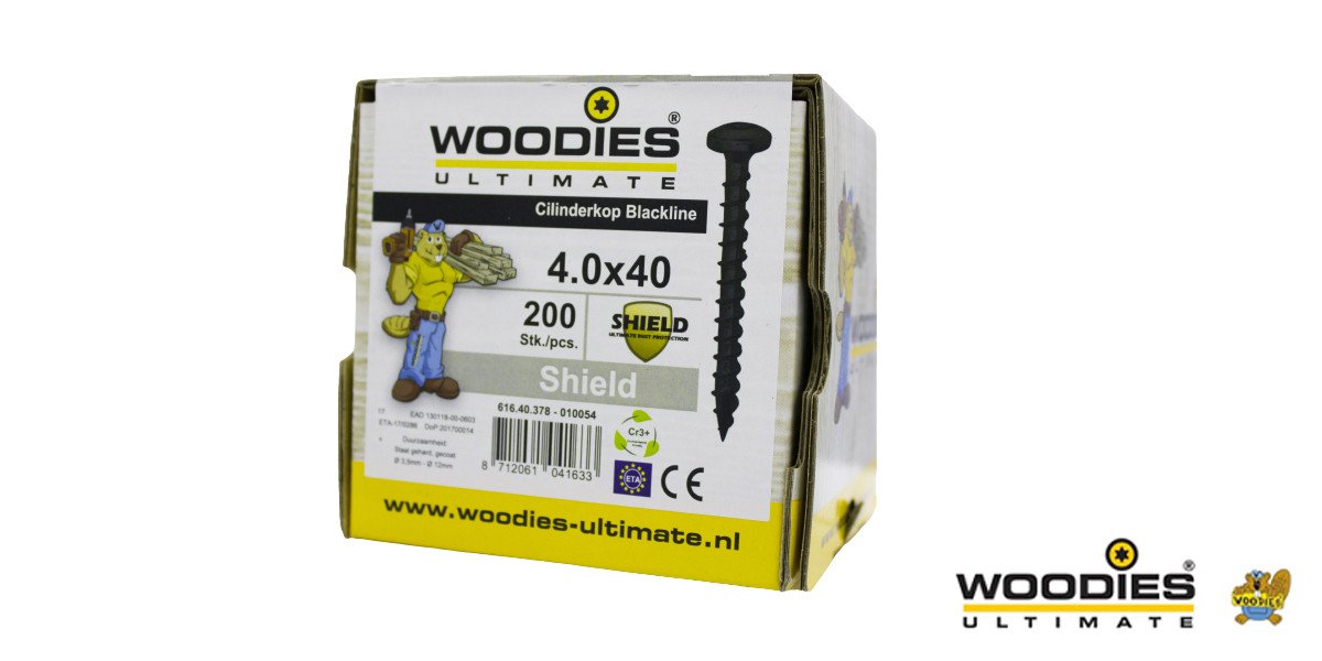Alternatieve afbeelding voor Woodies Zylinderkopfschrauben Blackline TORX-20 4x40mm 200 Stück 