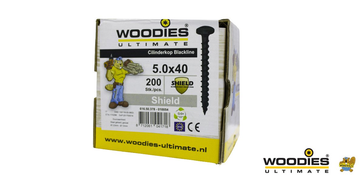 Alternatieve afbeelding voor Woodies Zylinderkopfschrauben Blackline TORX-25 5x40mm 200 Stück 