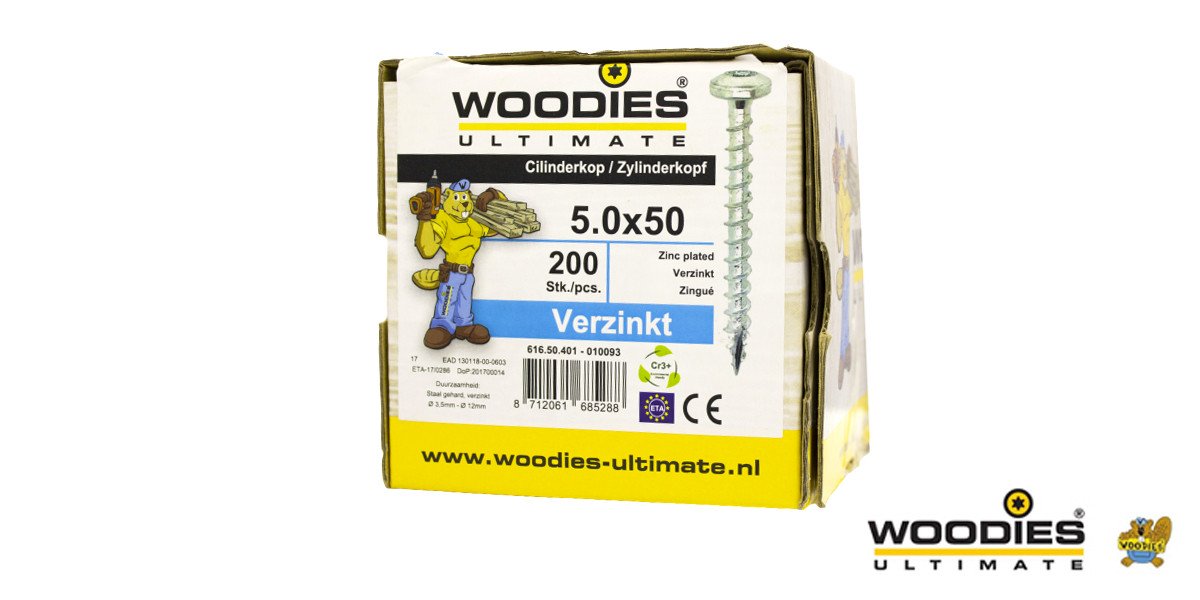 Alternatieve afbeelding voor Woodies Zylinderkopfschrauben verzinkt TORX-25 5x50mm 200 Stück 