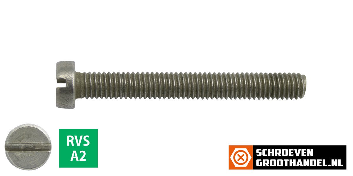 Alternatieve afbeelding voor Zylinderschrauben mit Schlitz M3 x 50mm DIN84 Edelstahl A2  200 Stück