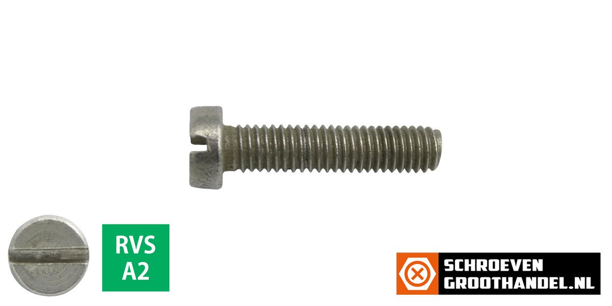 Alternatieve afbeelding voor Zylinderschrauben mit Schlitz M6 x 20mm DIN84 Edelstahl A2  200 Stück