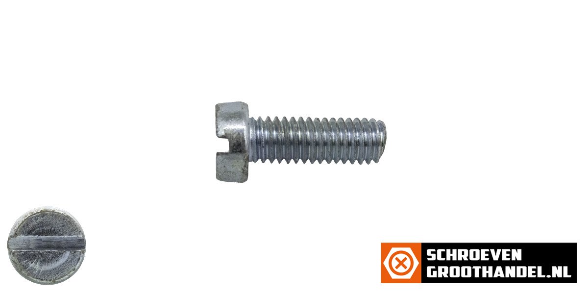 Alternatieve afbeelding voor Zylinderschrauben mit Schlitz M6 x 8mm DIN84 verzinkt  200 Stück
