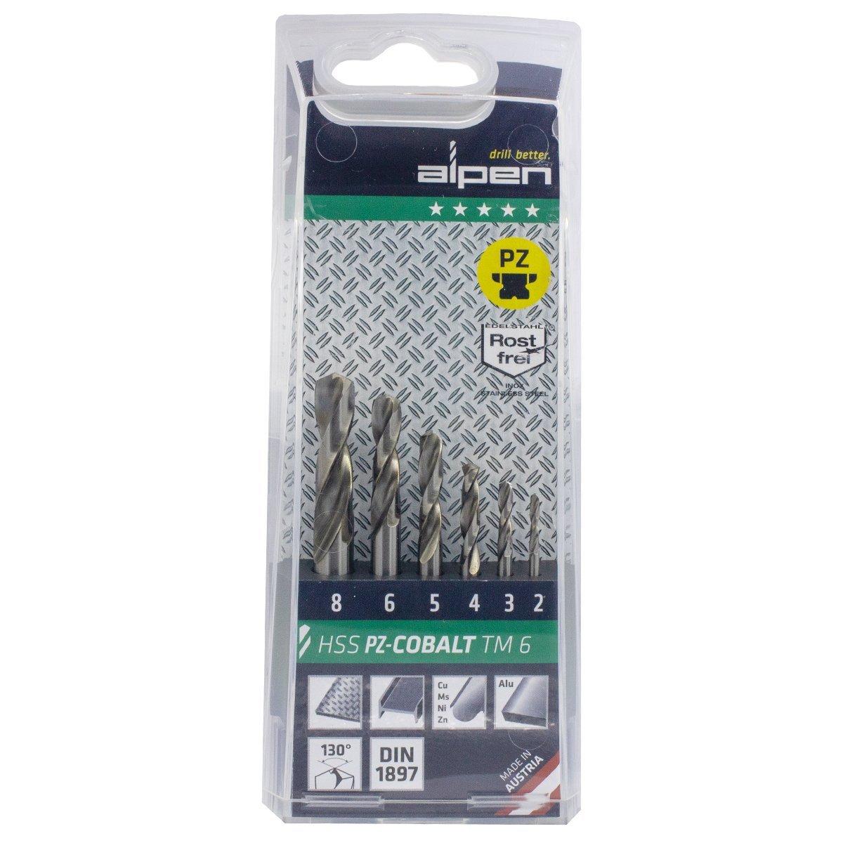 Alpen HSS-Kobalt Bohrer Kassette TM6 6-teilig