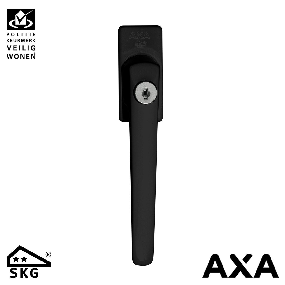 AXA Fensterverschluß 3350 Dreh-Kipp mit Zylinderschloß 7x32mm Schwarz SKG**