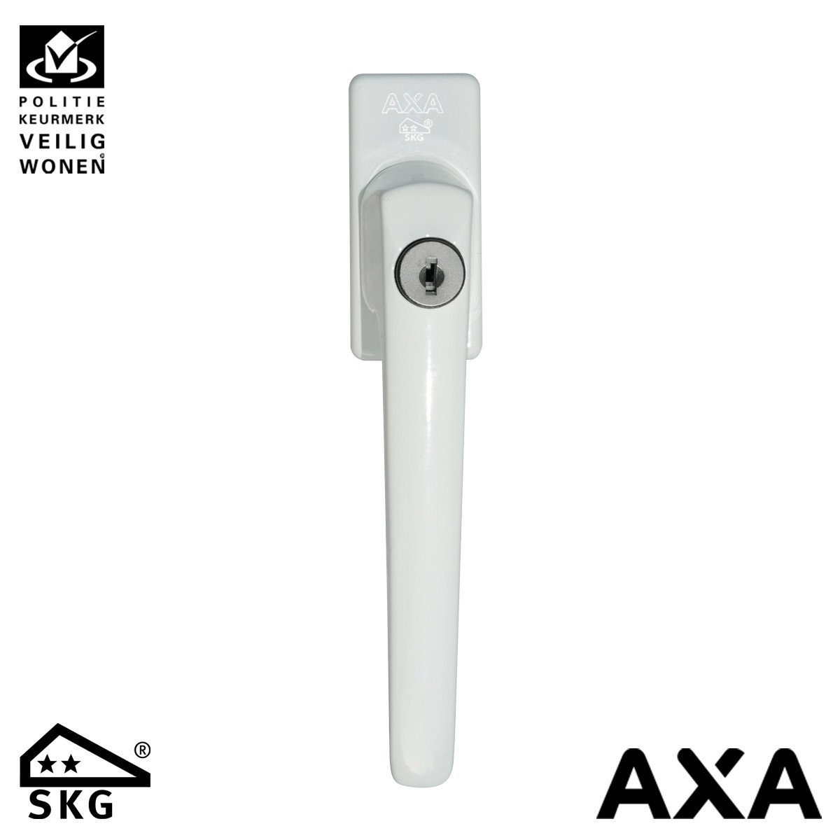 AXA Fensterverschluß 3350 Dreh-Kipp mit Zylinderschloß 7x32mm Weiss SKG**