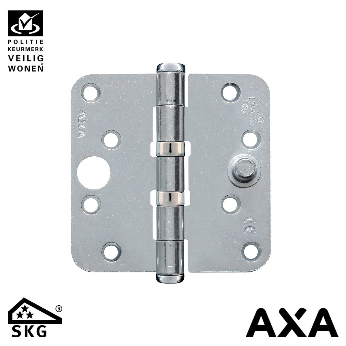 AXA Sicherheitsscharnier gelagert 89x89mm Runde Ecken Stahl SKG***