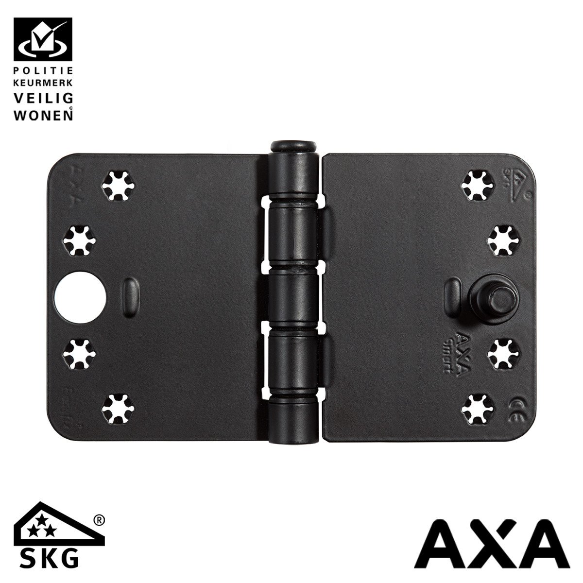 AXA smart easyfix Sicherheitsscharnier 89x125mm Runde Ecken Schwarz SKG***