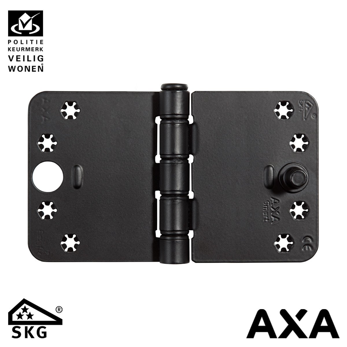 AXA smart easyfix Sicherheitsscharnier 89x150mm Runde Ecken Schwarz SKG***