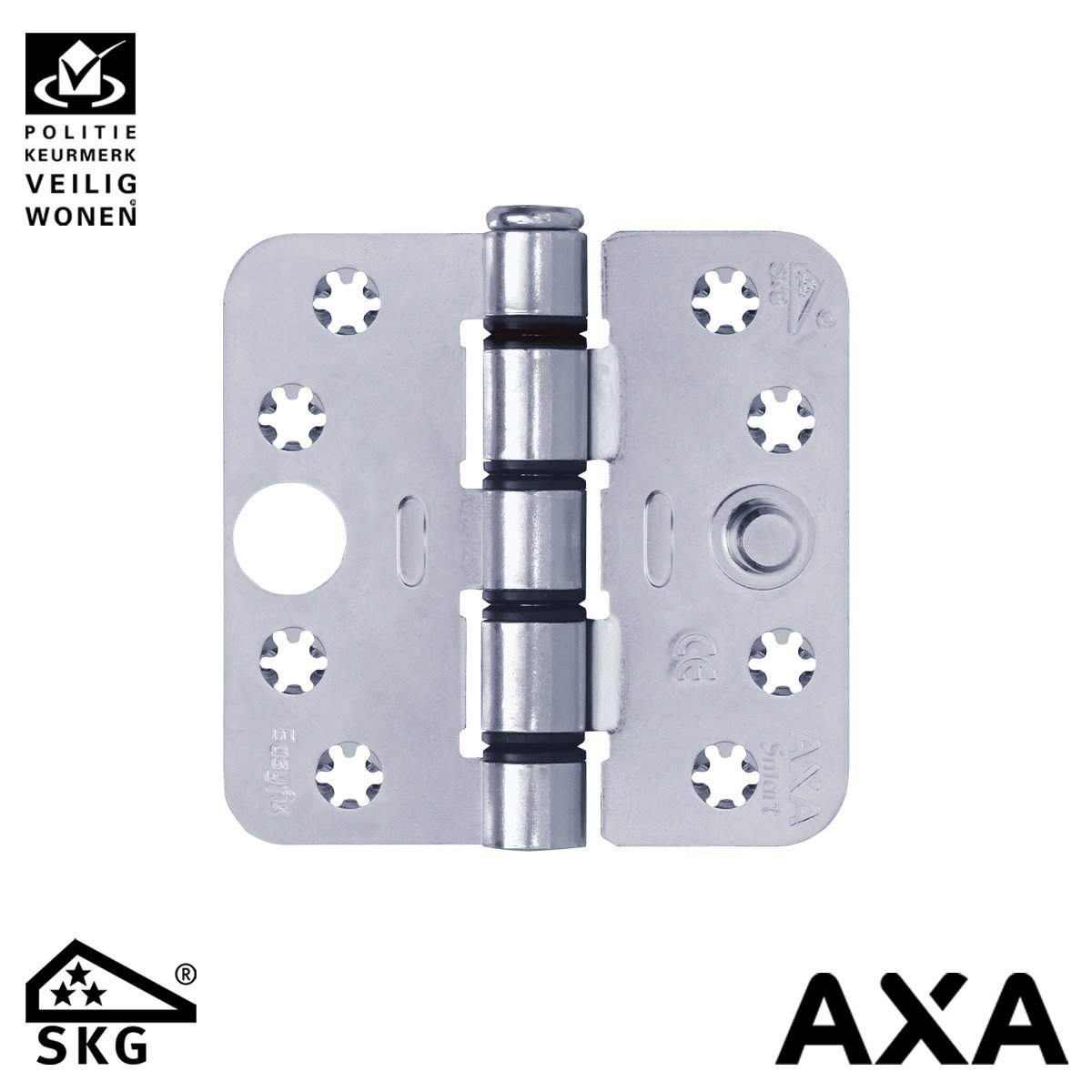 AXA smart easyfix Sicherheitsscharnier 89x89mm Runde Ecken Stahl SKG***