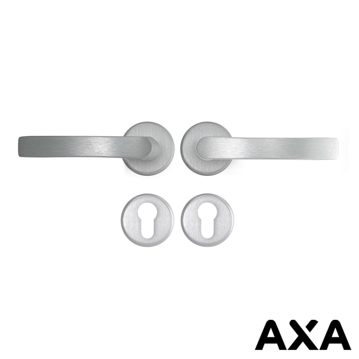 Beschlag für Innentüren aluminium AXA auf Rosette mit cilinder