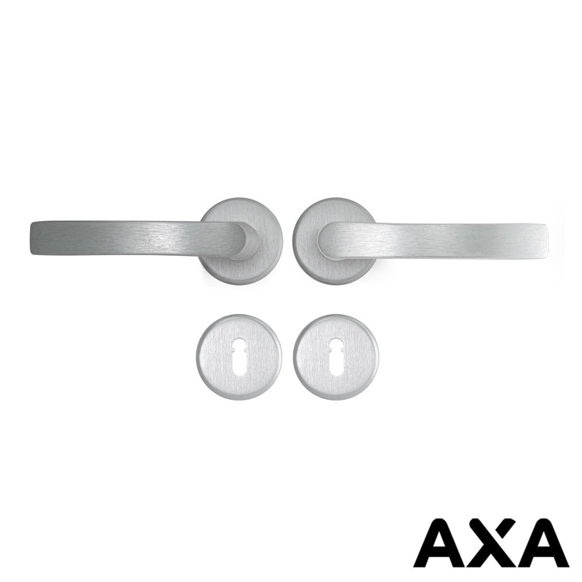 Beschlag für Innentüren aluminium AXA auf Rosette mit Schlüssel Rosette