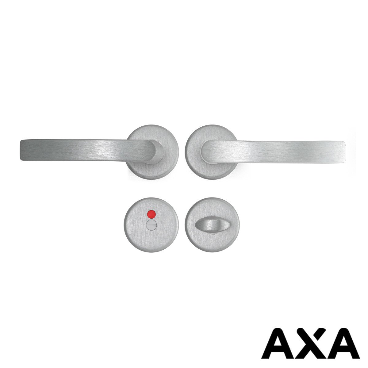 Beschlag für Innentüren aluminium AXA mit WC-/ Badezimmer Rosette