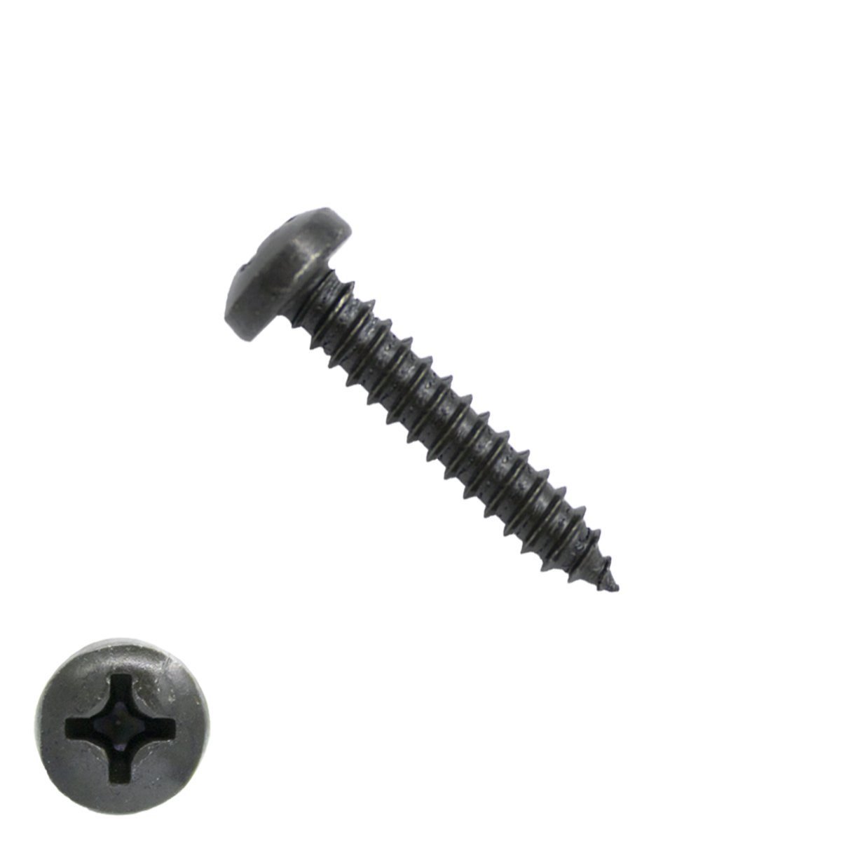 Blechschrauben Schwarz verzinkt 4,8x25mm Linsenkopf philips DIN7981 200 Stück