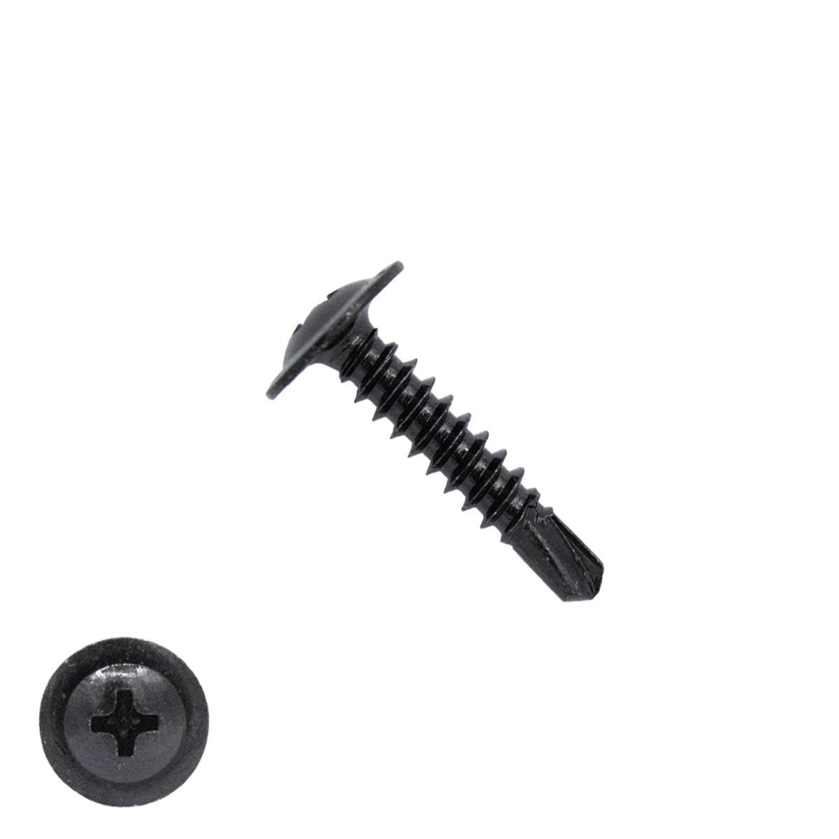 Bohrschrauben Schwarz verzinkt 4,2x16mm Linsenflanschkopf philips DIN7504-P 200 Stück