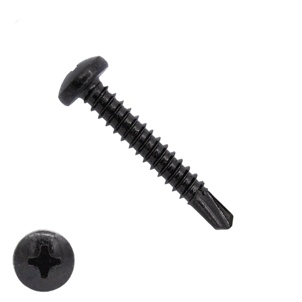 Bohrschrauben Schwarz verzinkt 4,2x38mm Linsenkopf philips DIN7504-P 200 Stück