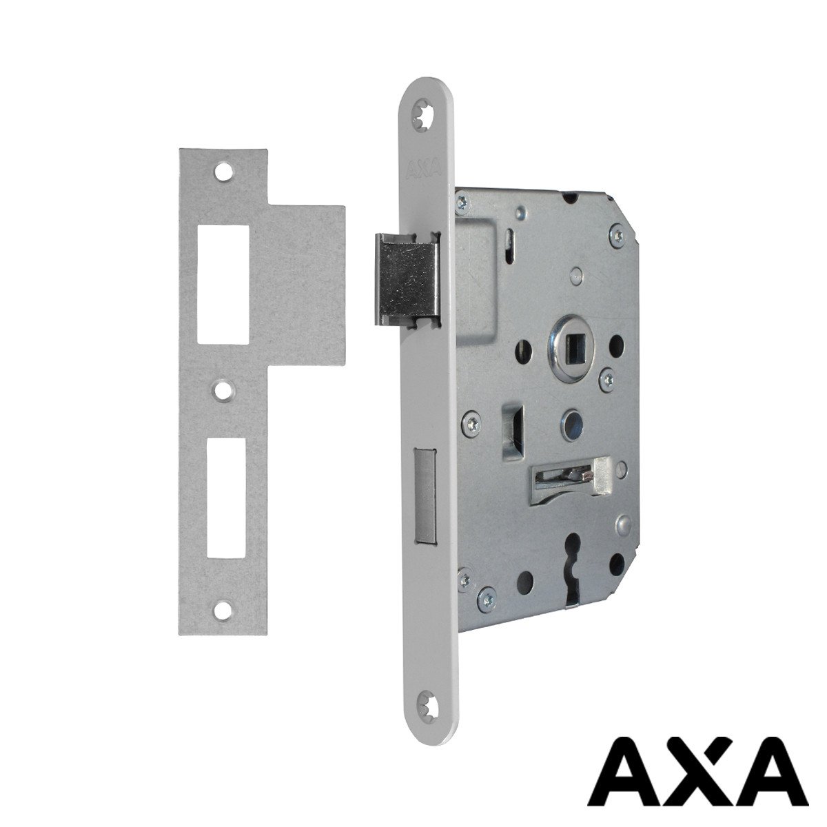 Doppelschloß 55mm Frontplatte Weiß incl sluitplaat AXA