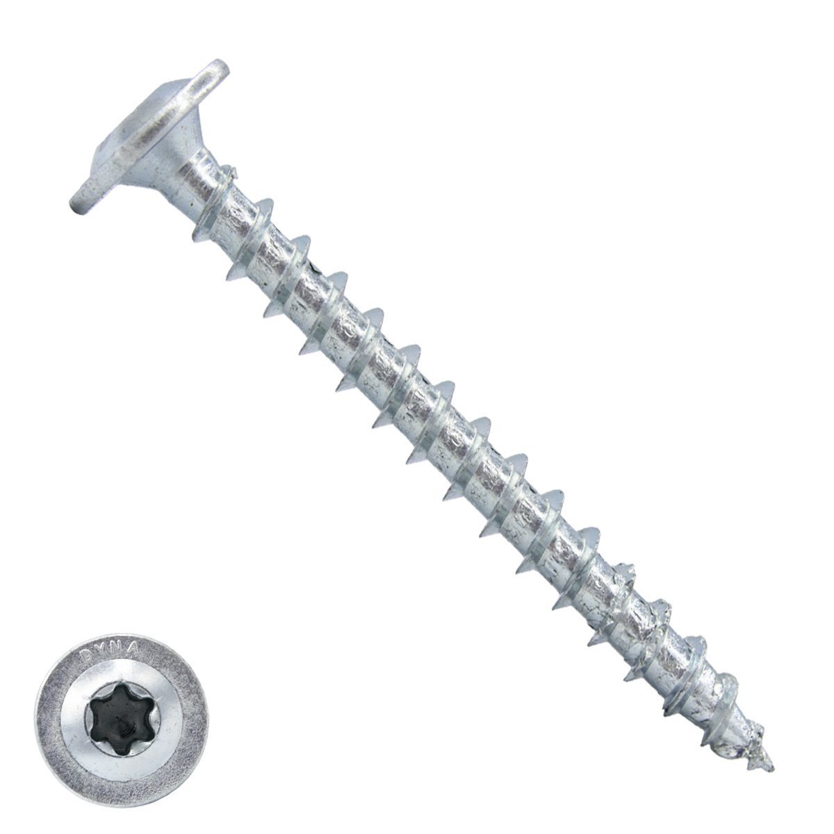 Dynaplus Holzbauschrauben 5x70mm verzinkt Tellerkopf mit Cut-Spitze TORX 200 Stück