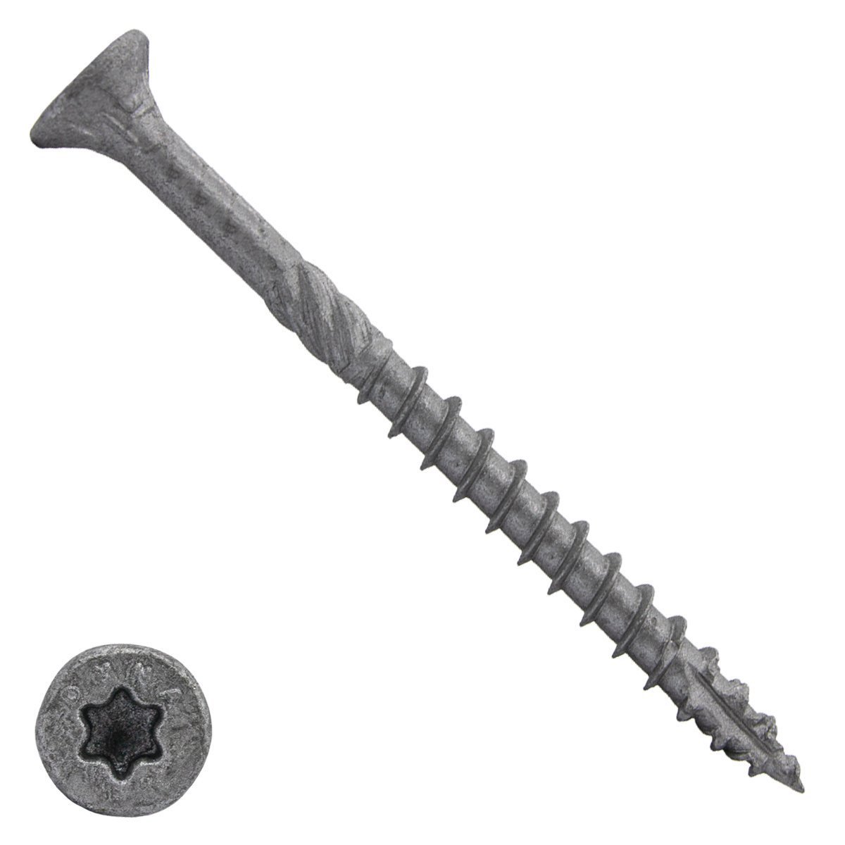 Dynaplus Holzbauschrauben 6x130mm Teilgewinde AR-Coating Grau Senkkopf mit Cut-Spitze TORX 100 Stück