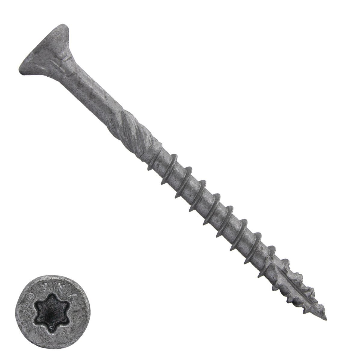 Dynaplus Holzbauschrauben 6x70mm Teilgewinde AR-Coating Grau Senkkopf mit Cut-Spitze TORX 100 Stück
