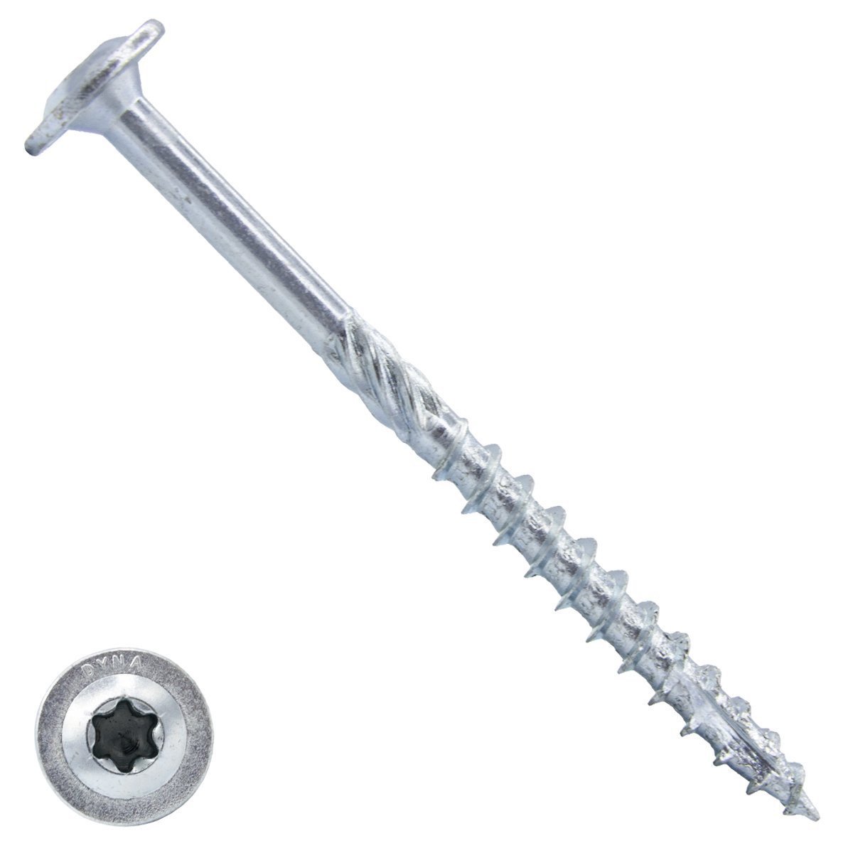 Dynaplus Holzbauschrauben 8x400mm Teilgewinde verzinkt Tellerkopf mit Cut-Spitze TORX 50 Stück