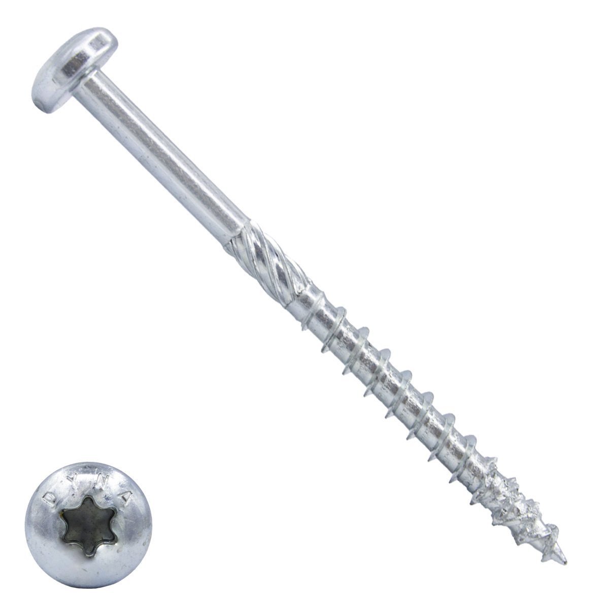 Dynaplus Spanplattenschrauben 6x100mm Teilgewinde verzinkt Linsenkopf TORX 100 Stück